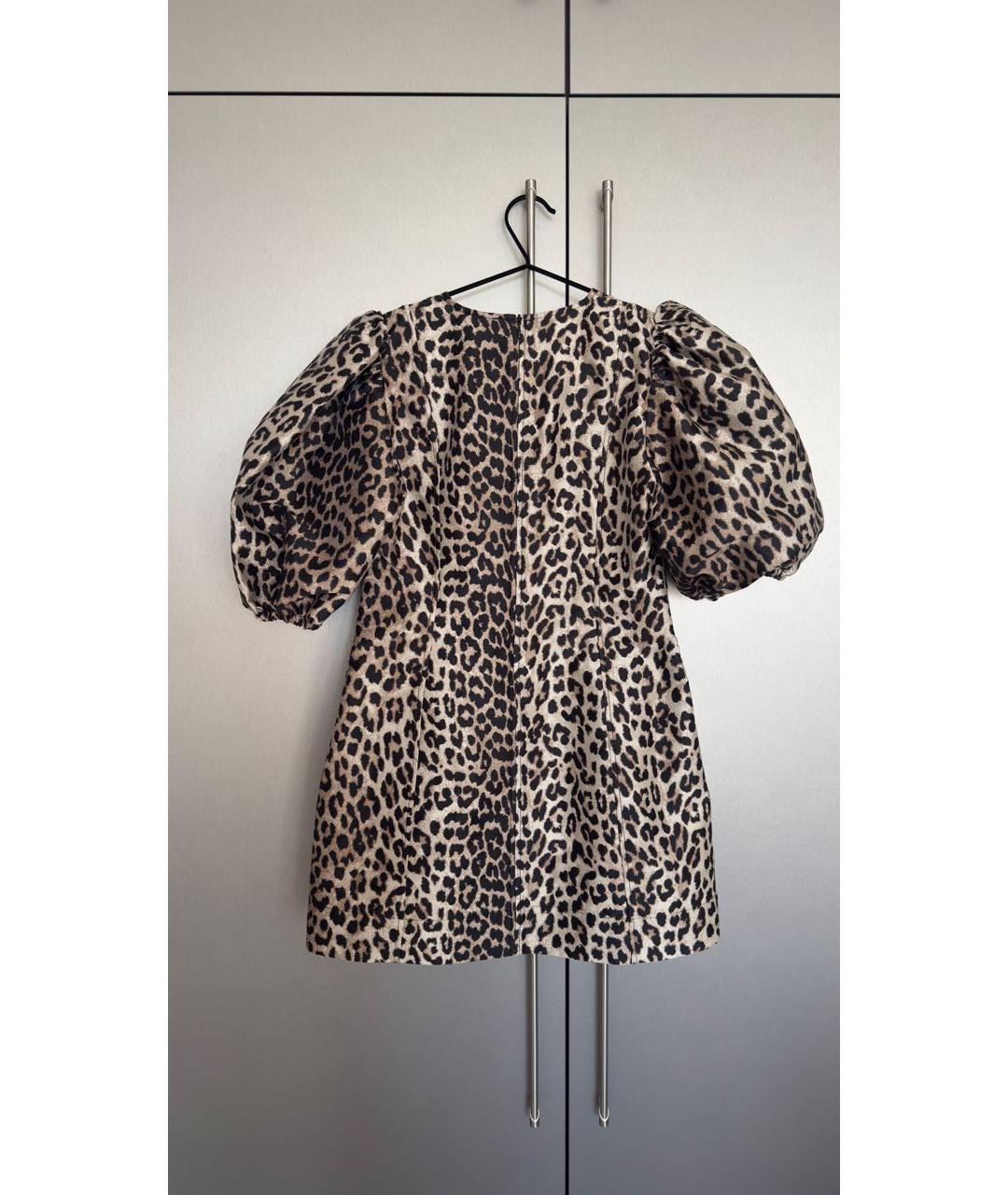 GANNI Коричневое коктейльное платье, фото 3