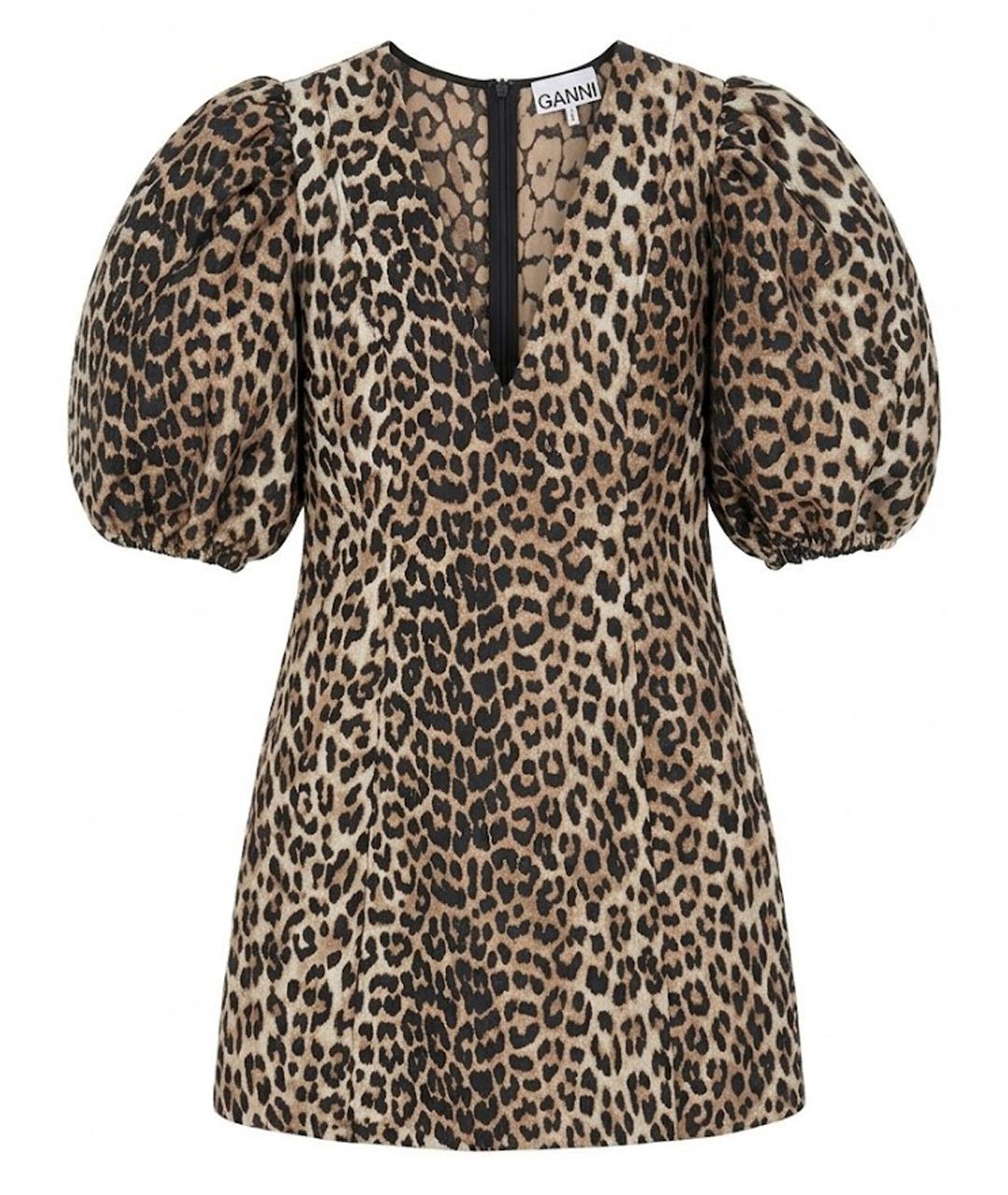 GANNI Коричневое коктейльное платье, фото 1