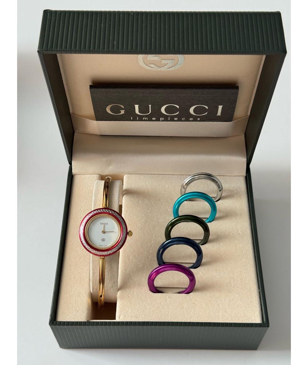 GUCCI Золотые латунные часы, фото 3