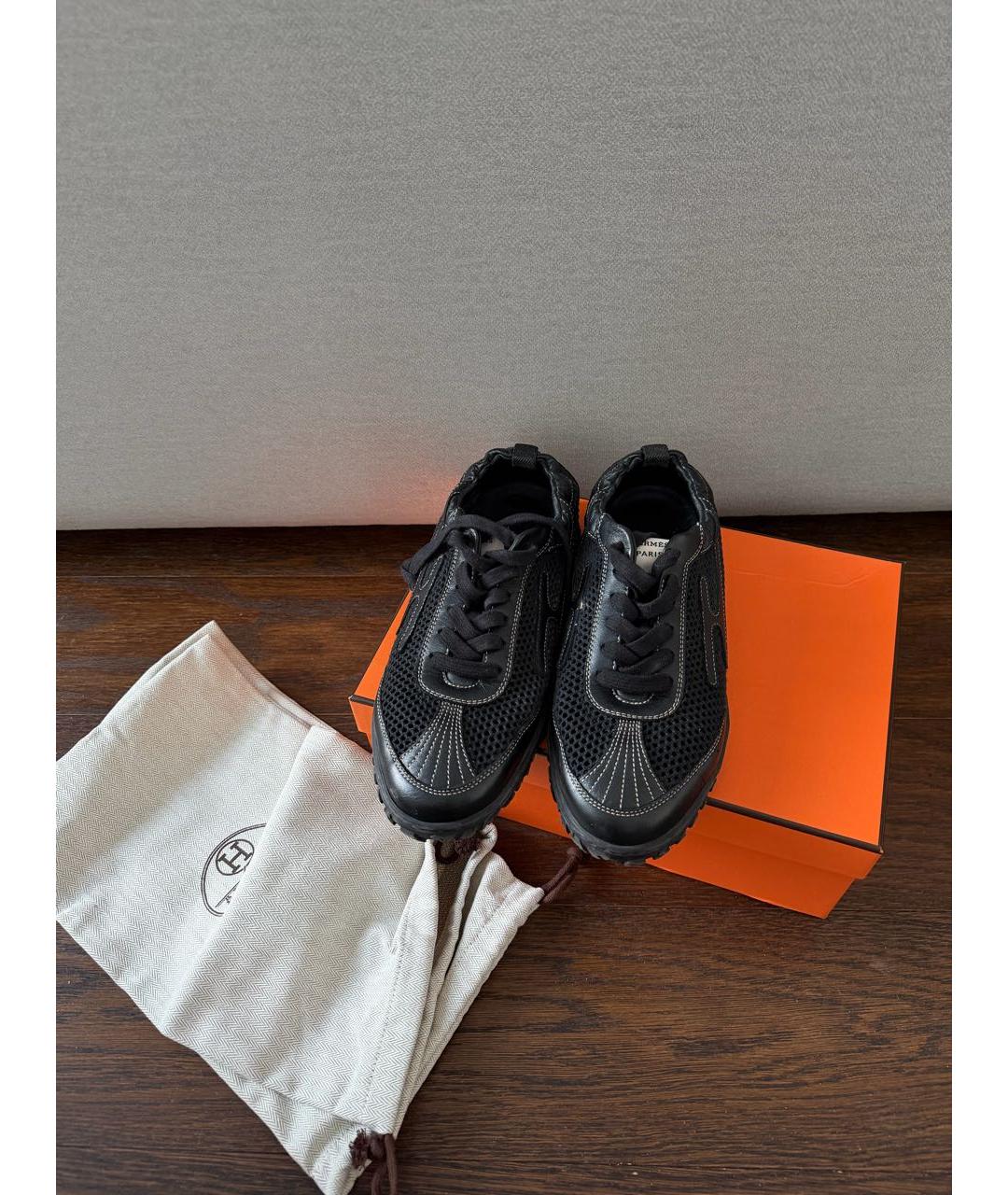 HERMES Черные кеды, фото 2