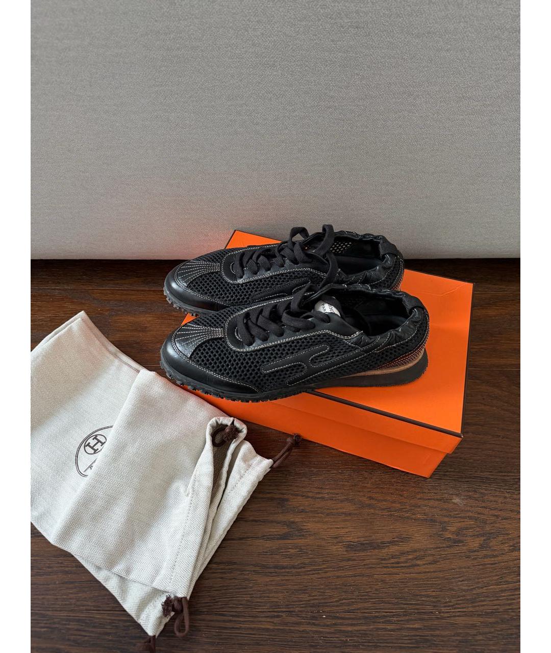 HERMES Черные кеды, фото 4