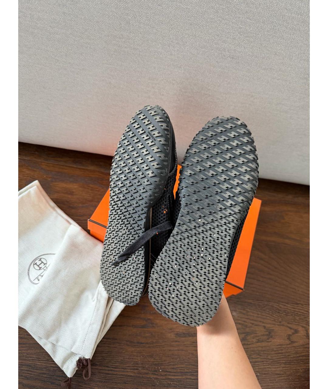 HERMES Черные кеды, фото 3
