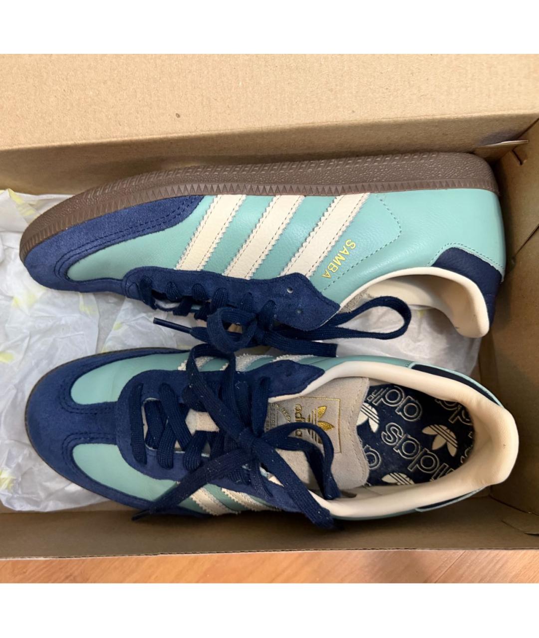 ADIDAS Бирюзовые кожаные кроссовки, фото 8