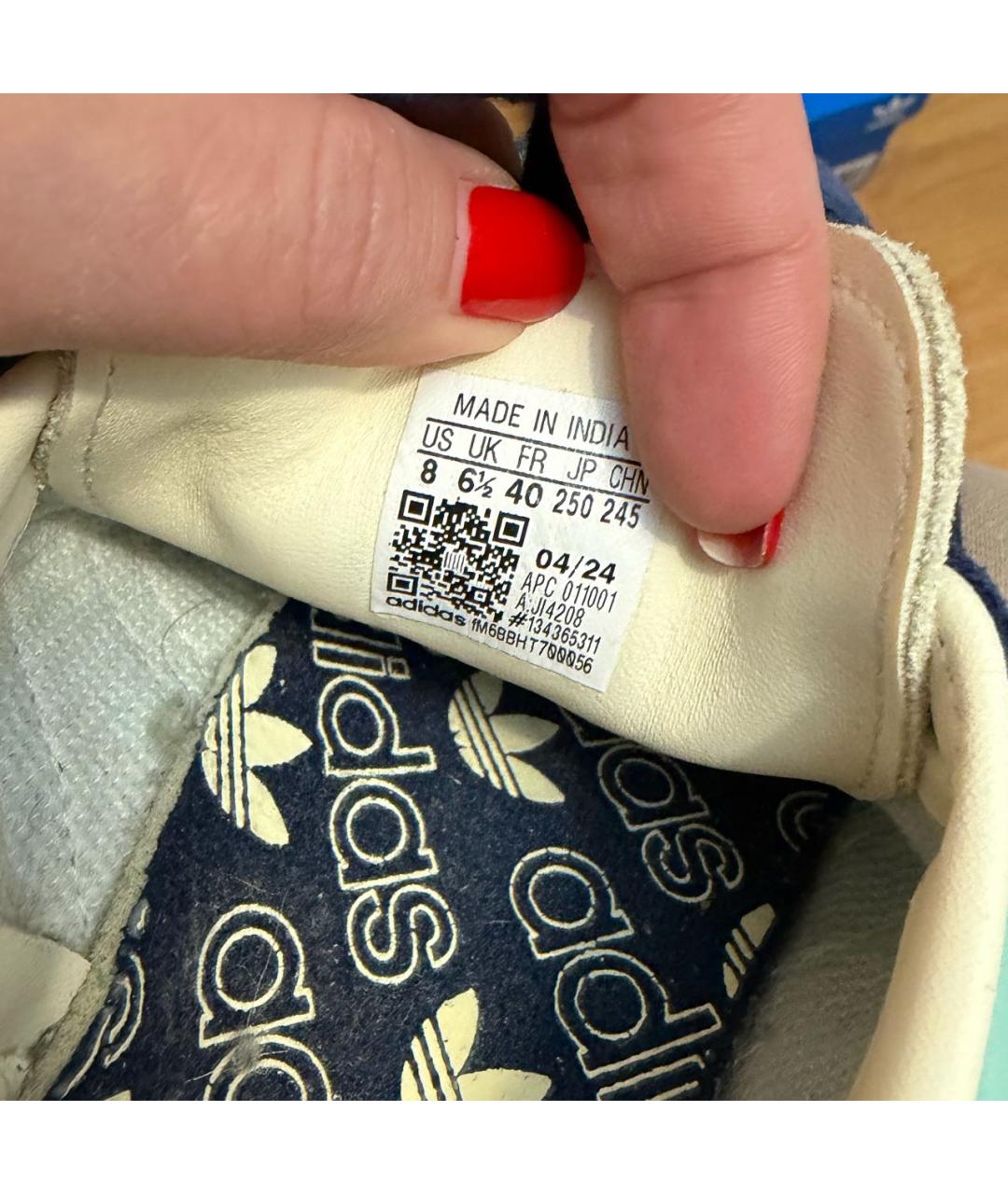 ADIDAS Бирюзовые кожаные кроссовки, фото 6