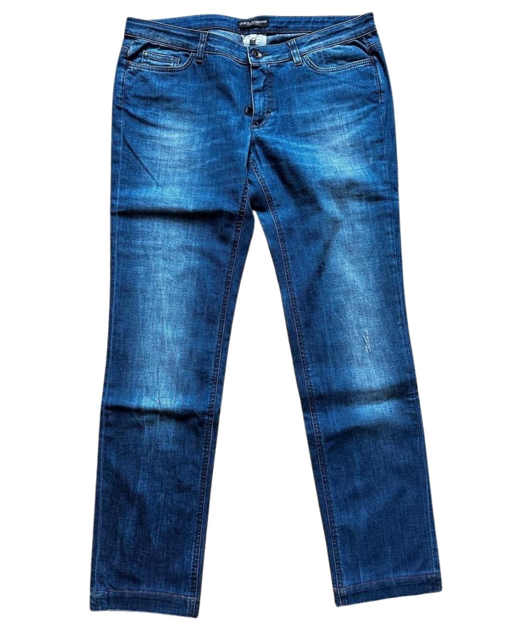 DOLCE&GABBANA Синие хлопковые прямые джинсы, фото 1