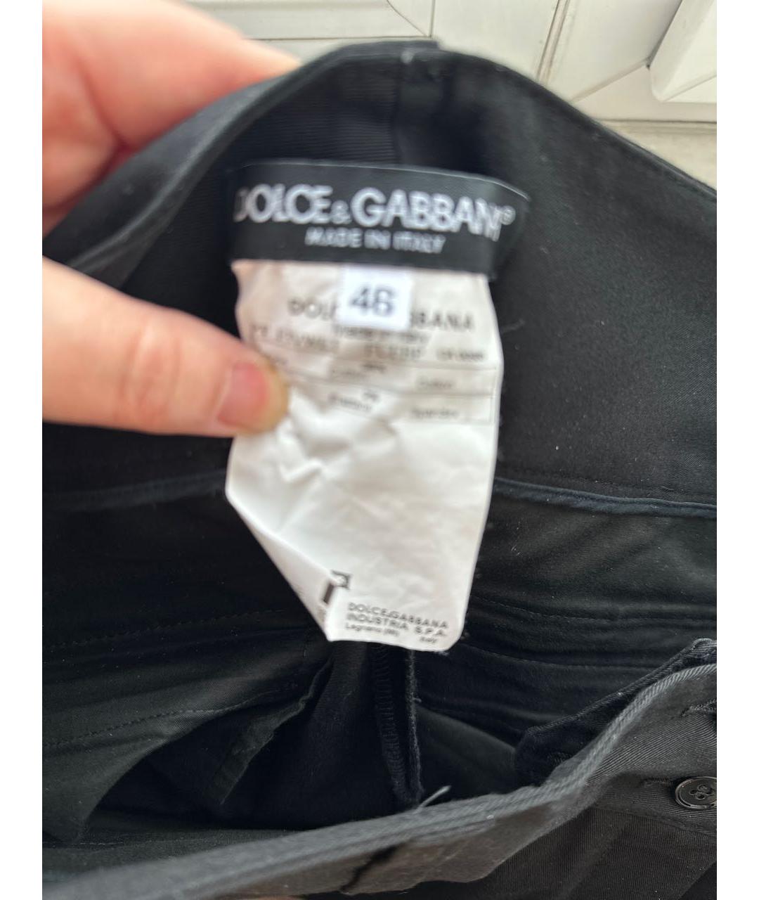 DOLCE&GABBANA Черные хлопковые прямые джинсы, фото 4