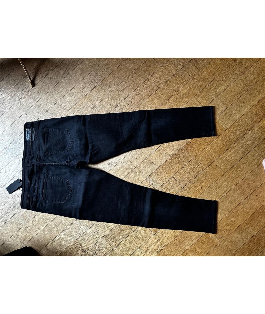 R13 Черные хлопковые джинсы слим, фото 2