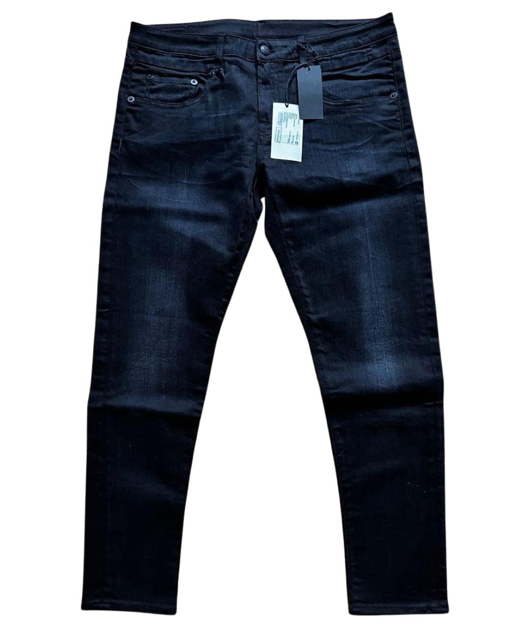 R13 Черные хлопковые джинсы слим, фото 1