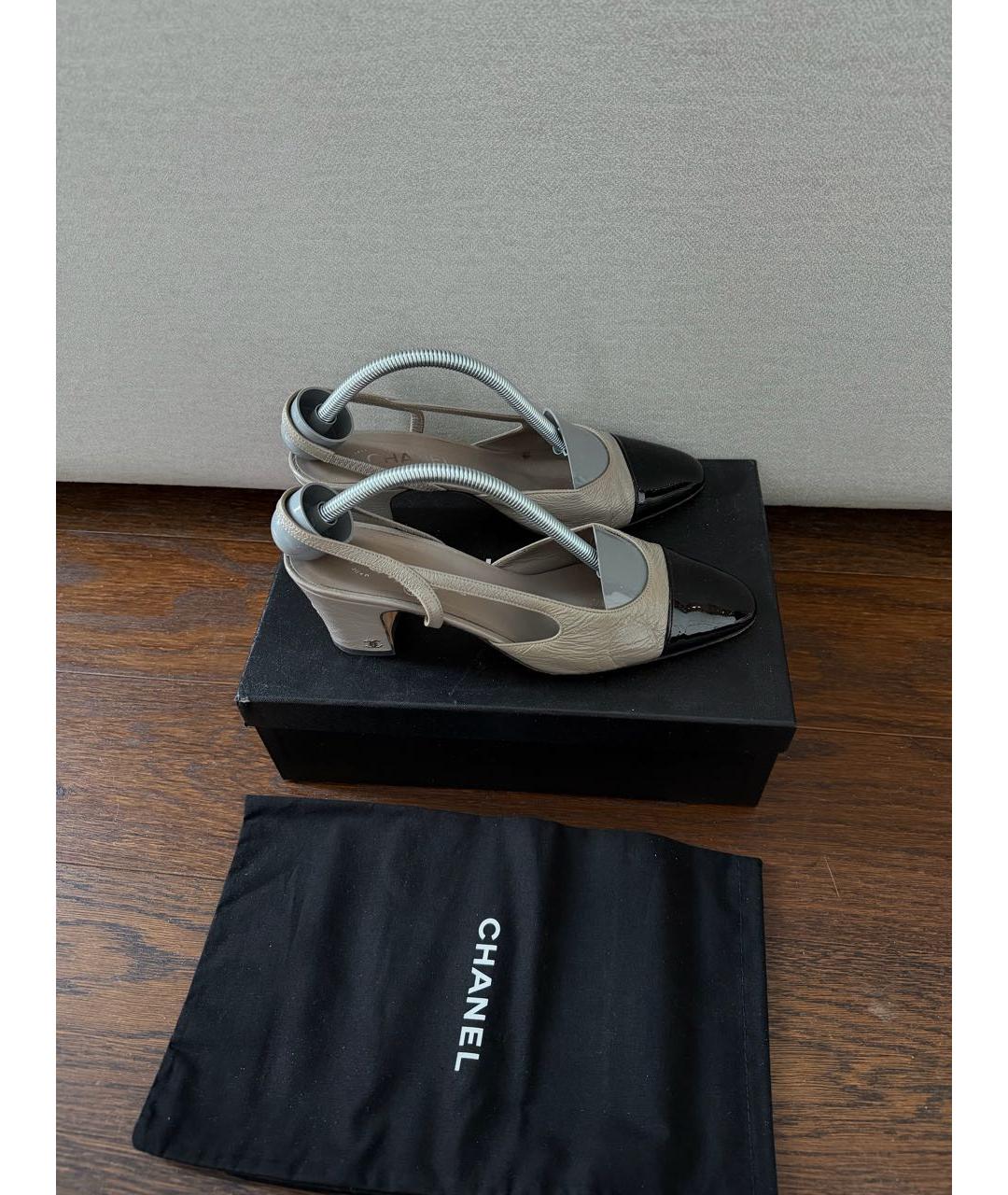 CHANEL Серые кожаные туфли, фото 4