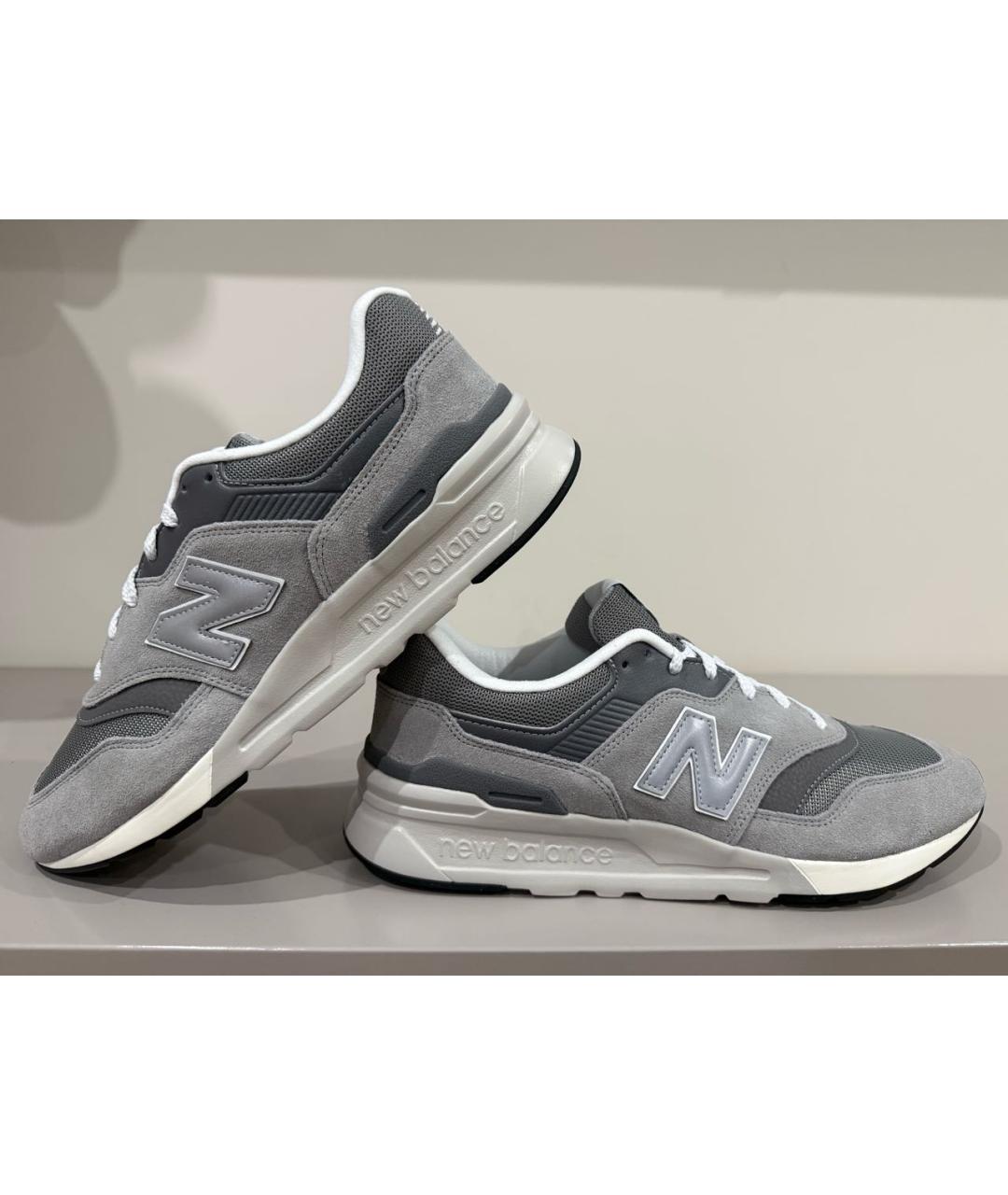 NEW BALANCE Серые замшевые низкие кроссовки / кеды, фото 2