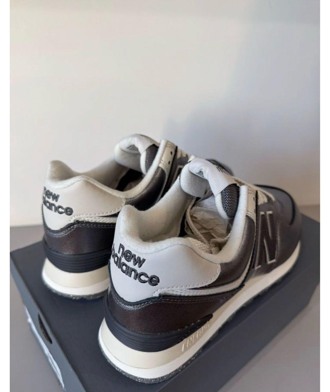 NEW BALANCE Серебряные кожаные кроссовки, фото 4