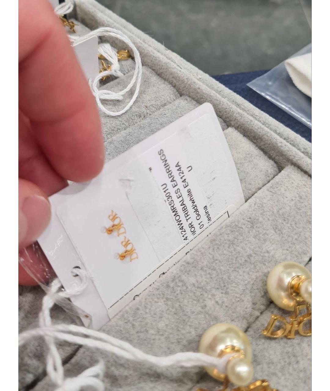 CHRISTIAN DIOR Золотые металлические серьги, фото 3