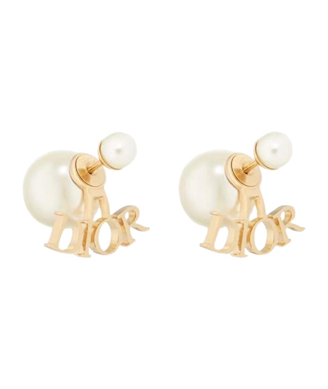 CHRISTIAN DIOR Золотые металлические серьги, фото 1