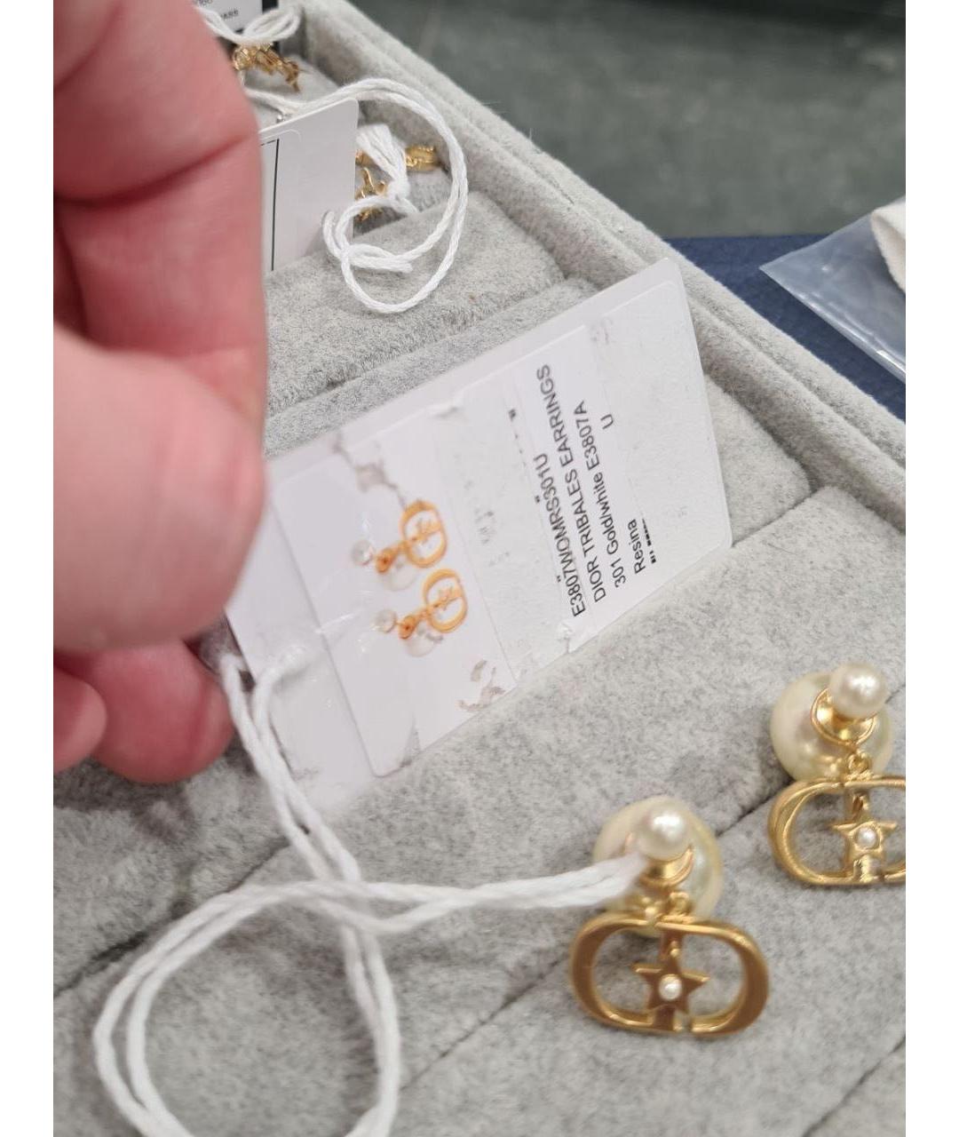 CHRISTIAN DIOR Золотые металлические серьги, фото 3