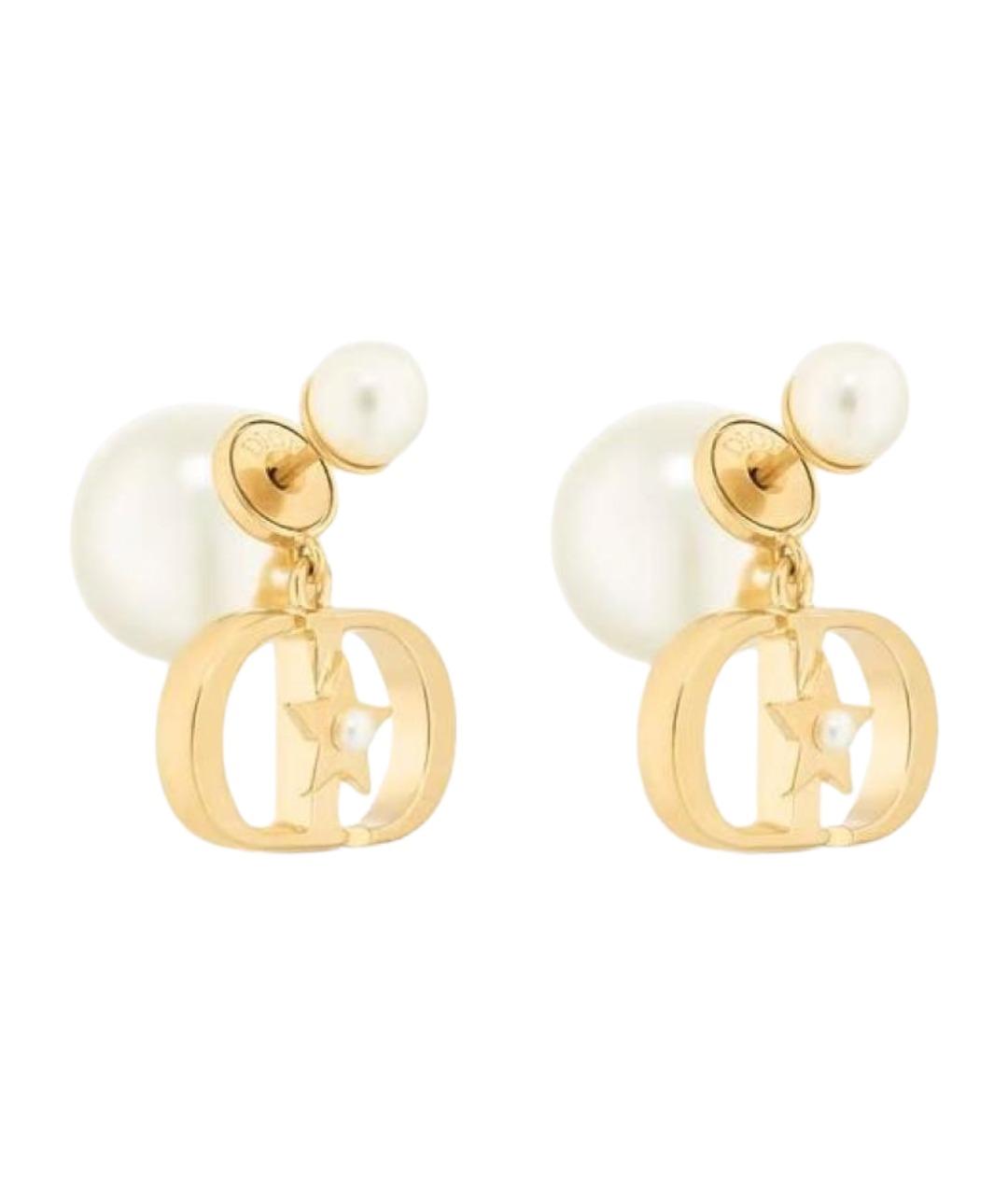 CHRISTIAN DIOR Золотые металлические серьги, фото 1