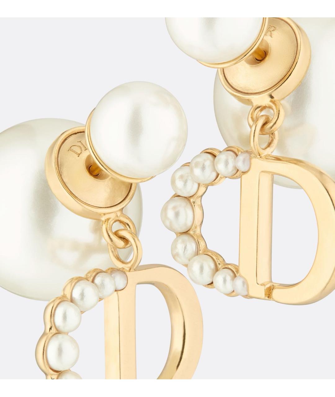 CHRISTIAN DIOR Золотые металлические серьги, фото 2