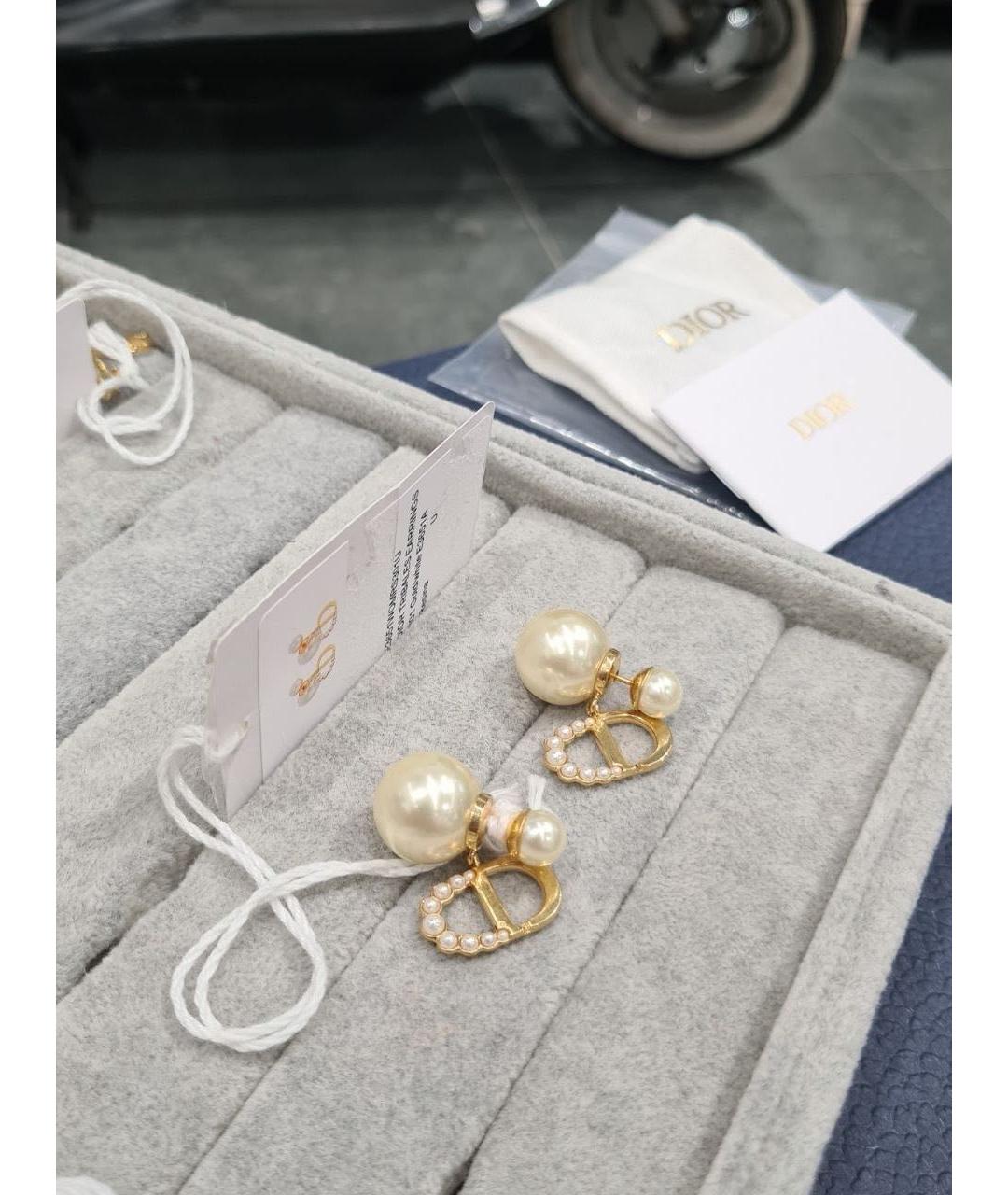 CHRISTIAN DIOR Золотые металлические серьги, фото 4