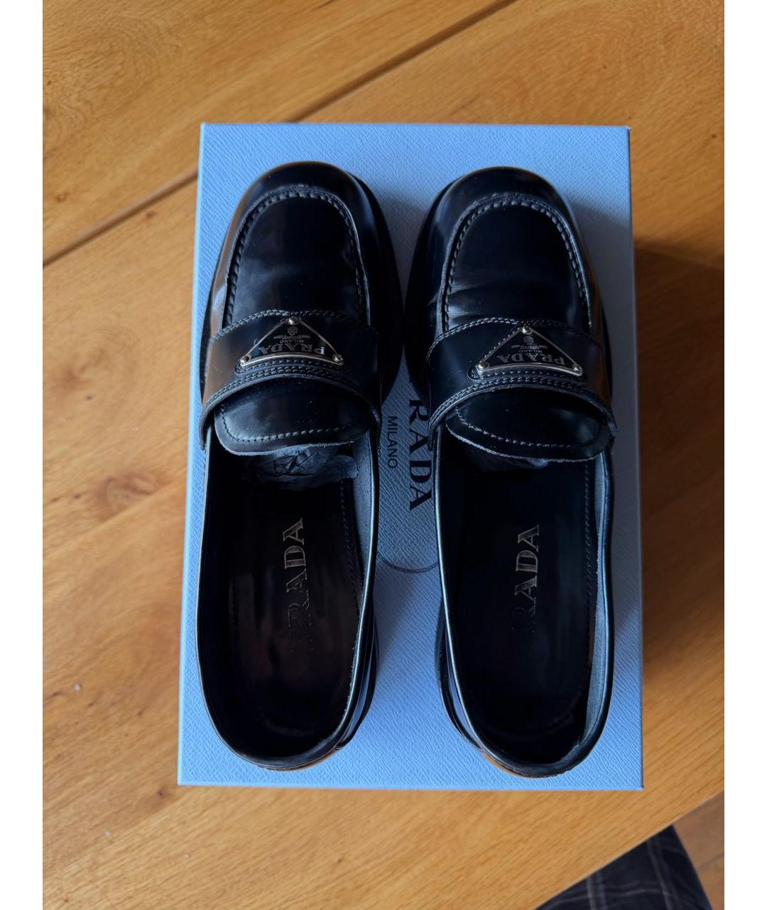 PRADA Черные кожаные лоферы, фото 3