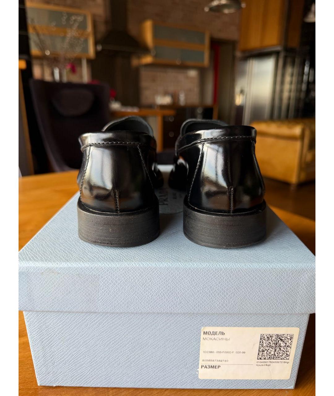 PRADA Черные кожаные лоферы, фото 4