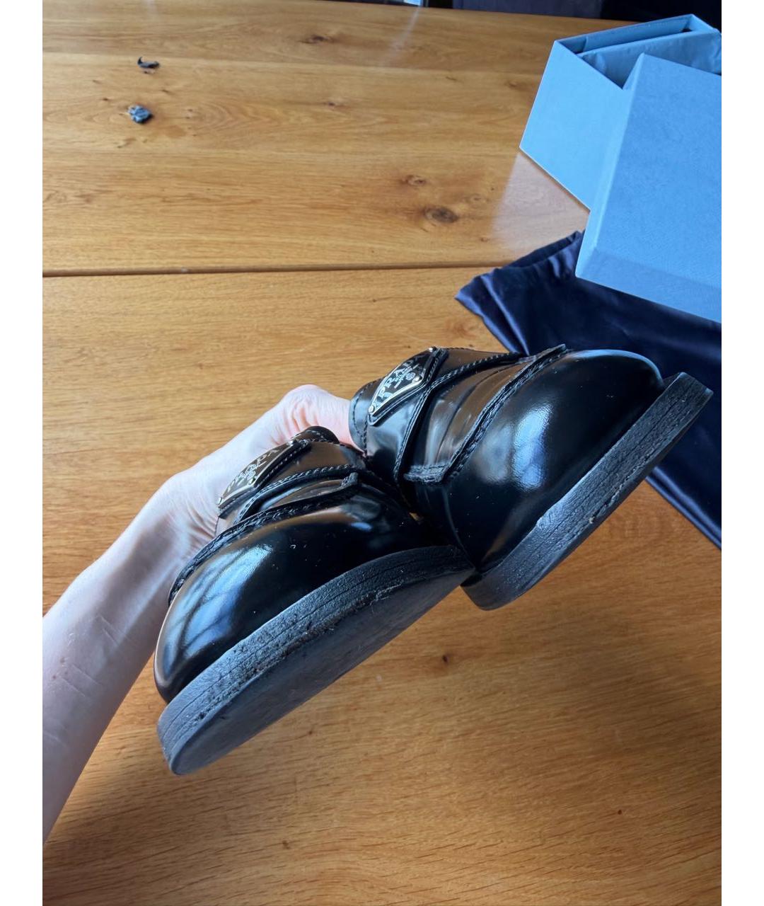 PRADA Черные кожаные лоферы, фото 7