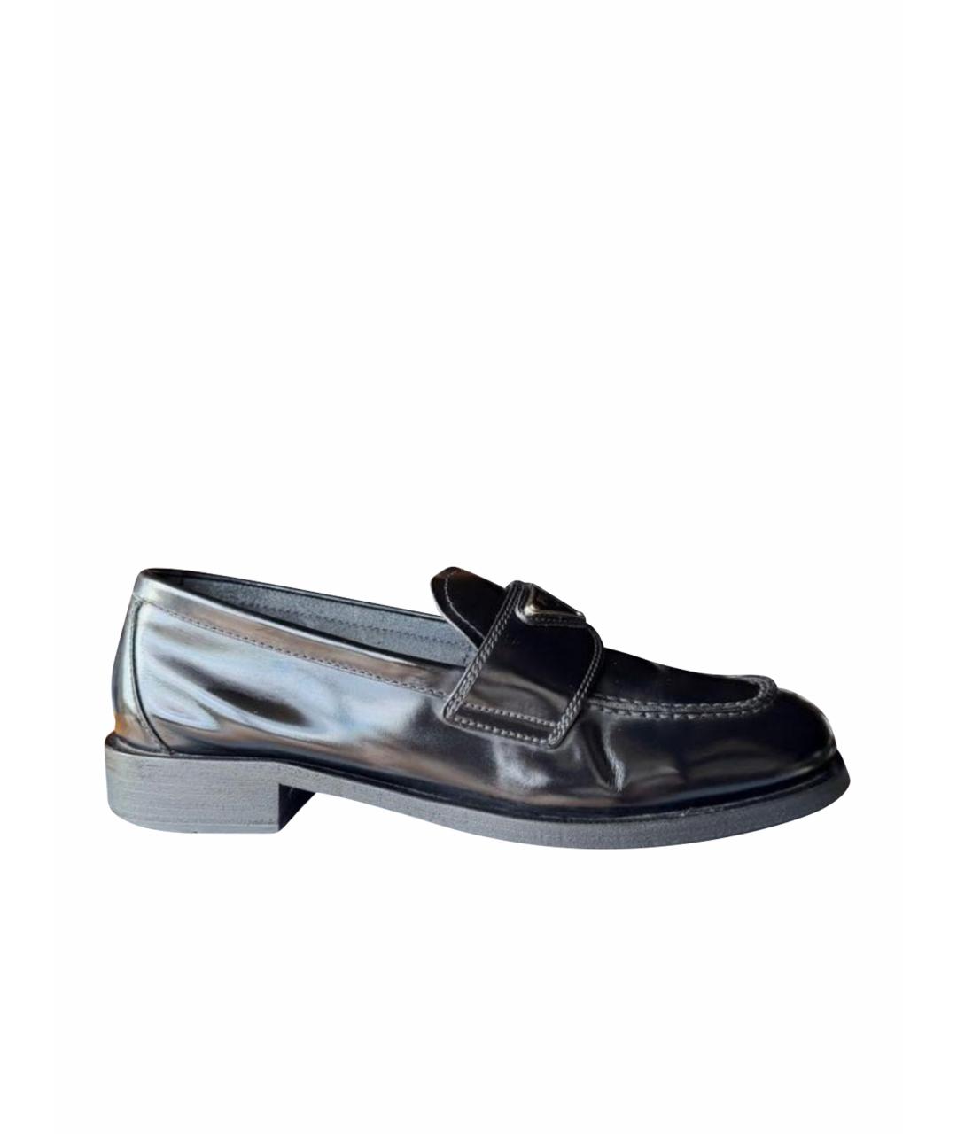 PRADA Черные кожаные лоферы, фото 1