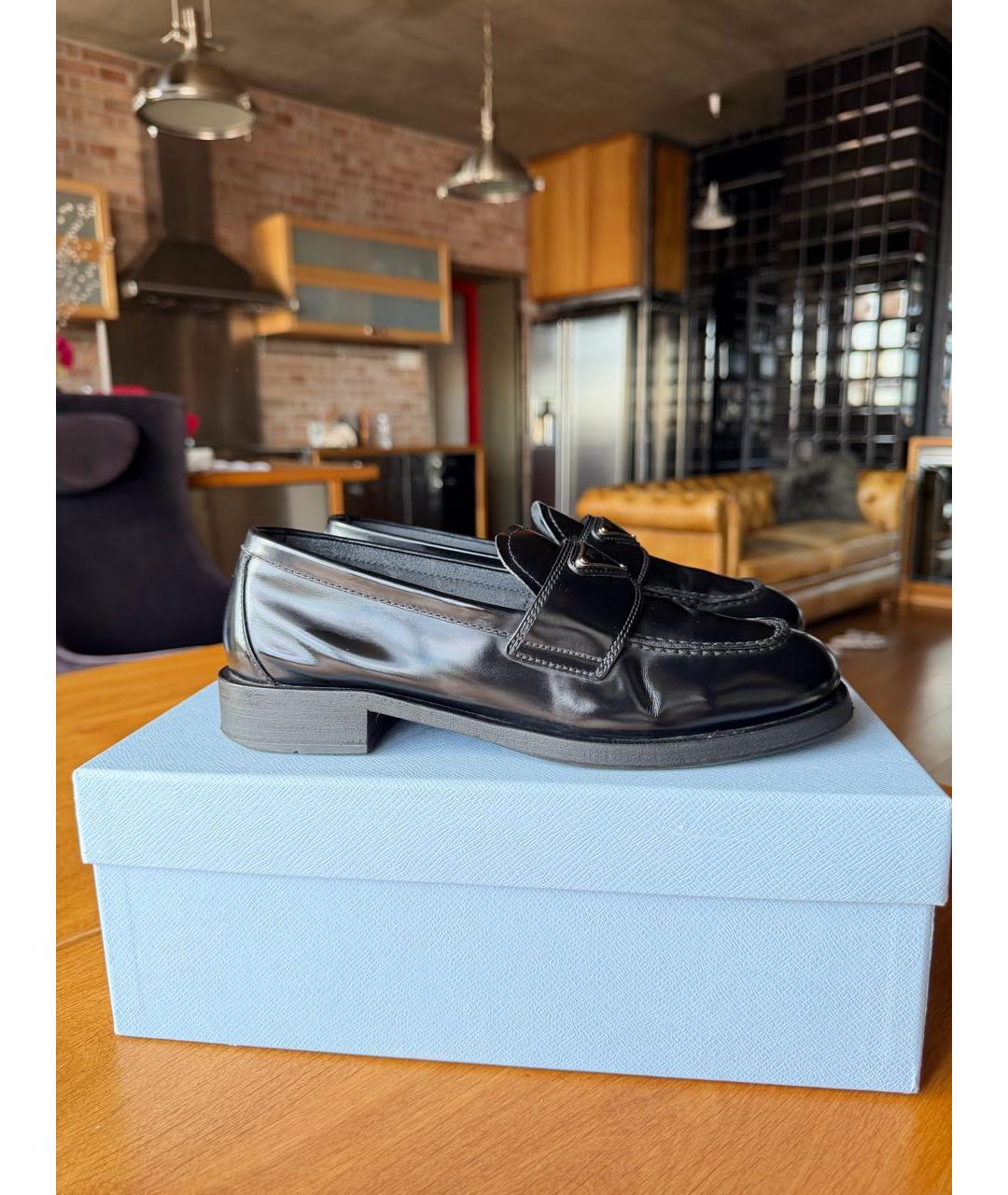 PRADA Черные кожаные лоферы, фото 8
