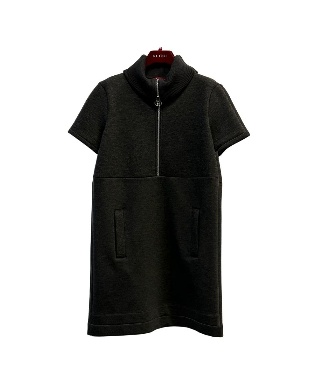 GUCCI Серое хлопковое повседневное платье, фото 1