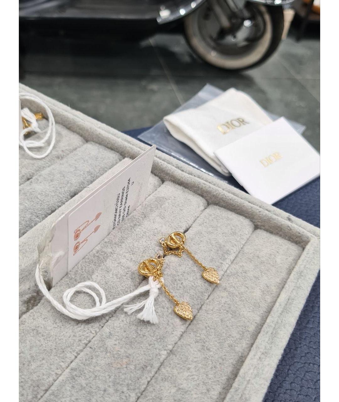 CHRISTIAN DIOR Золотые металлические серьги, фото 3