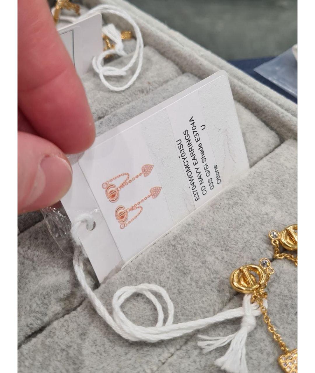 CHRISTIAN DIOR Золотые металлические серьги, фото 2