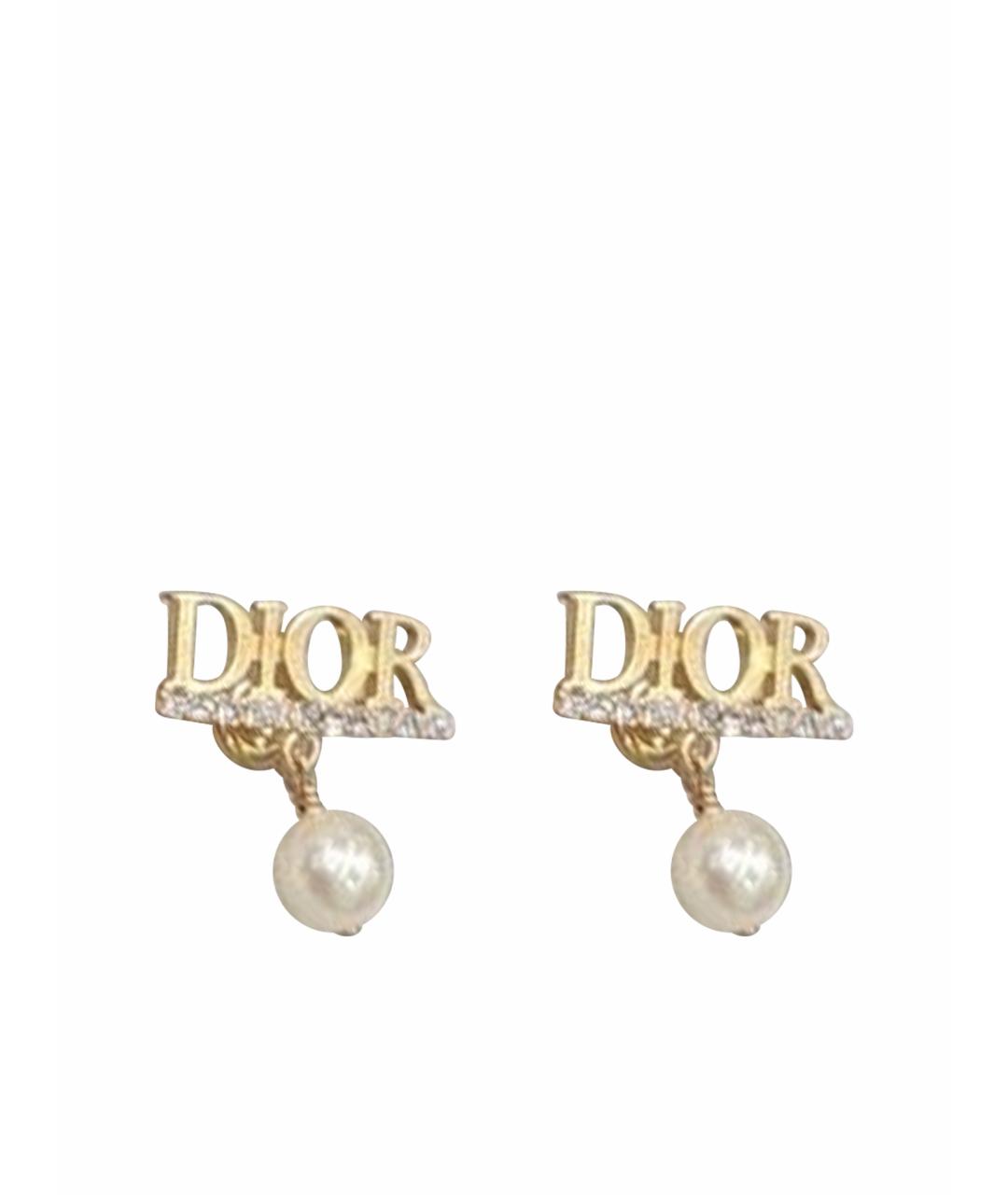 CHRISTIAN DIOR Золотые металлические серьги, фото 1