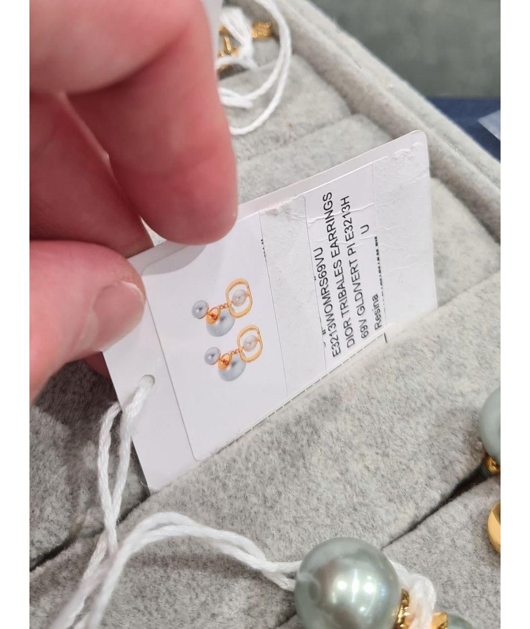 CHRISTIAN DIOR Золотые металлические серьги, фото 2