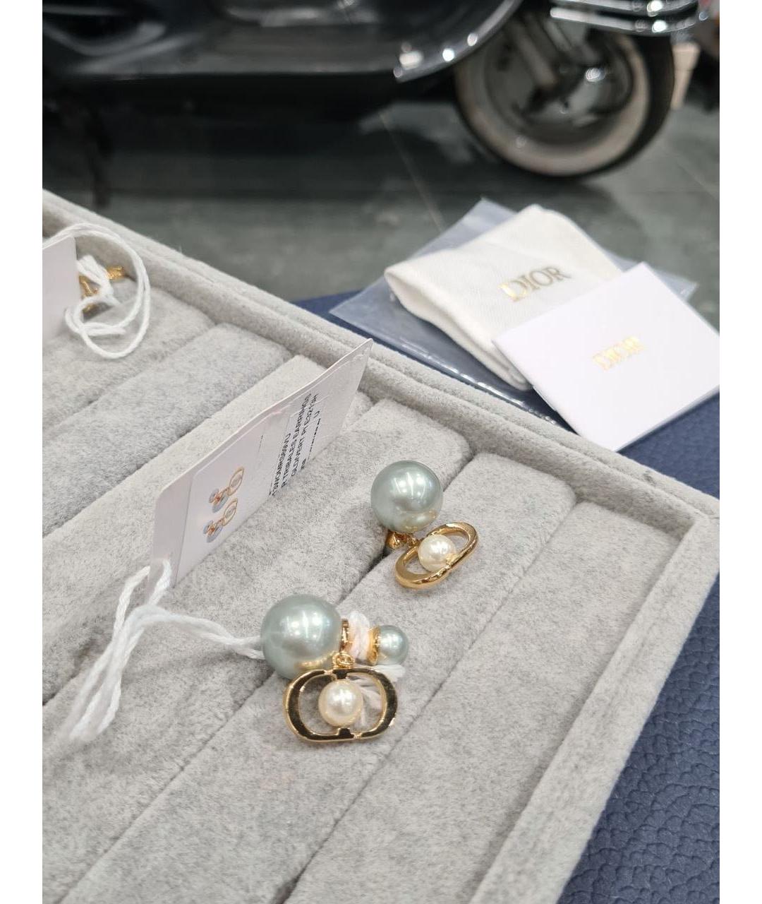 CHRISTIAN DIOR Золотые металлические серьги, фото 3