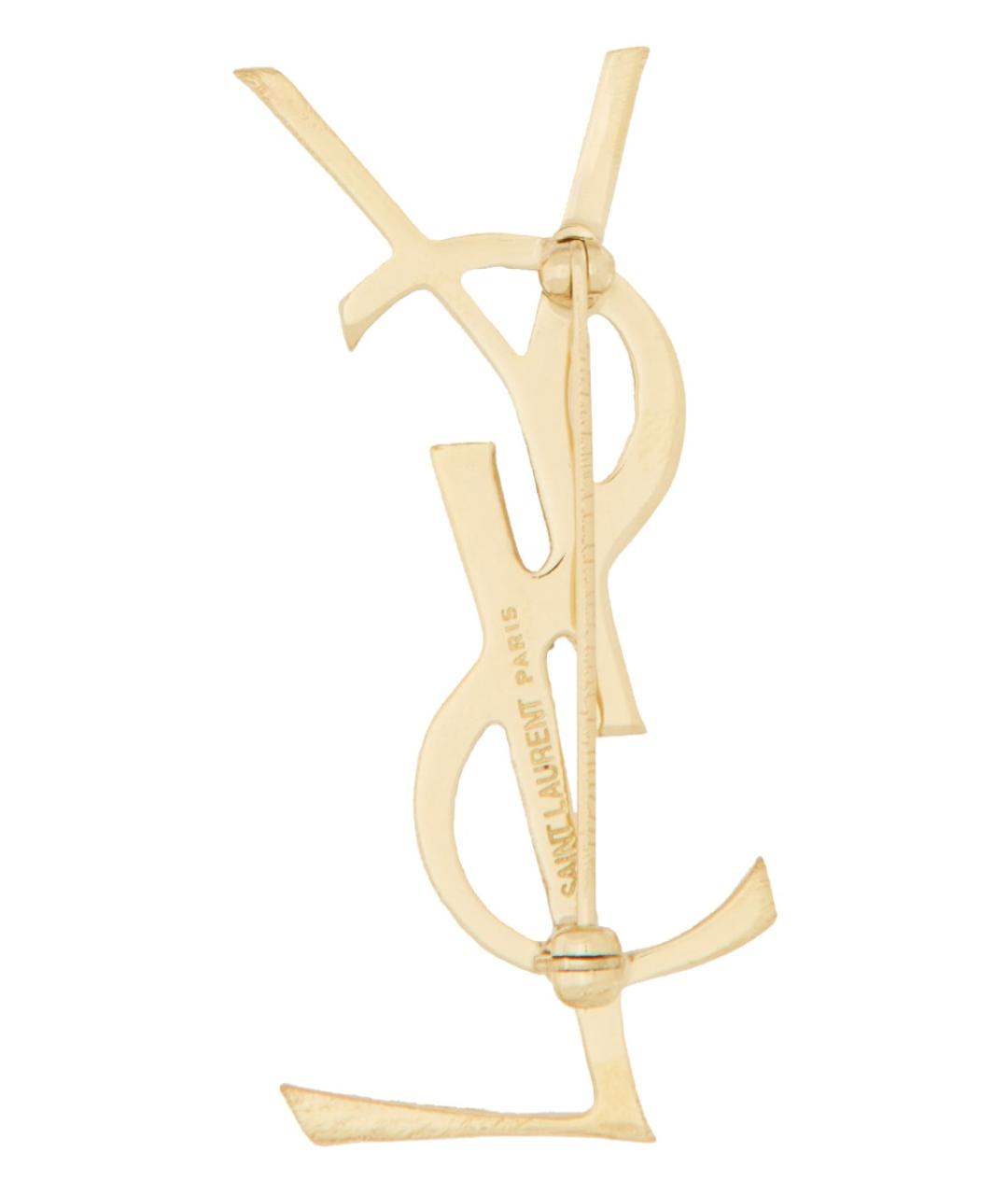 SAINT LAURENT Золотая латунная булавка / брошь, фото 2