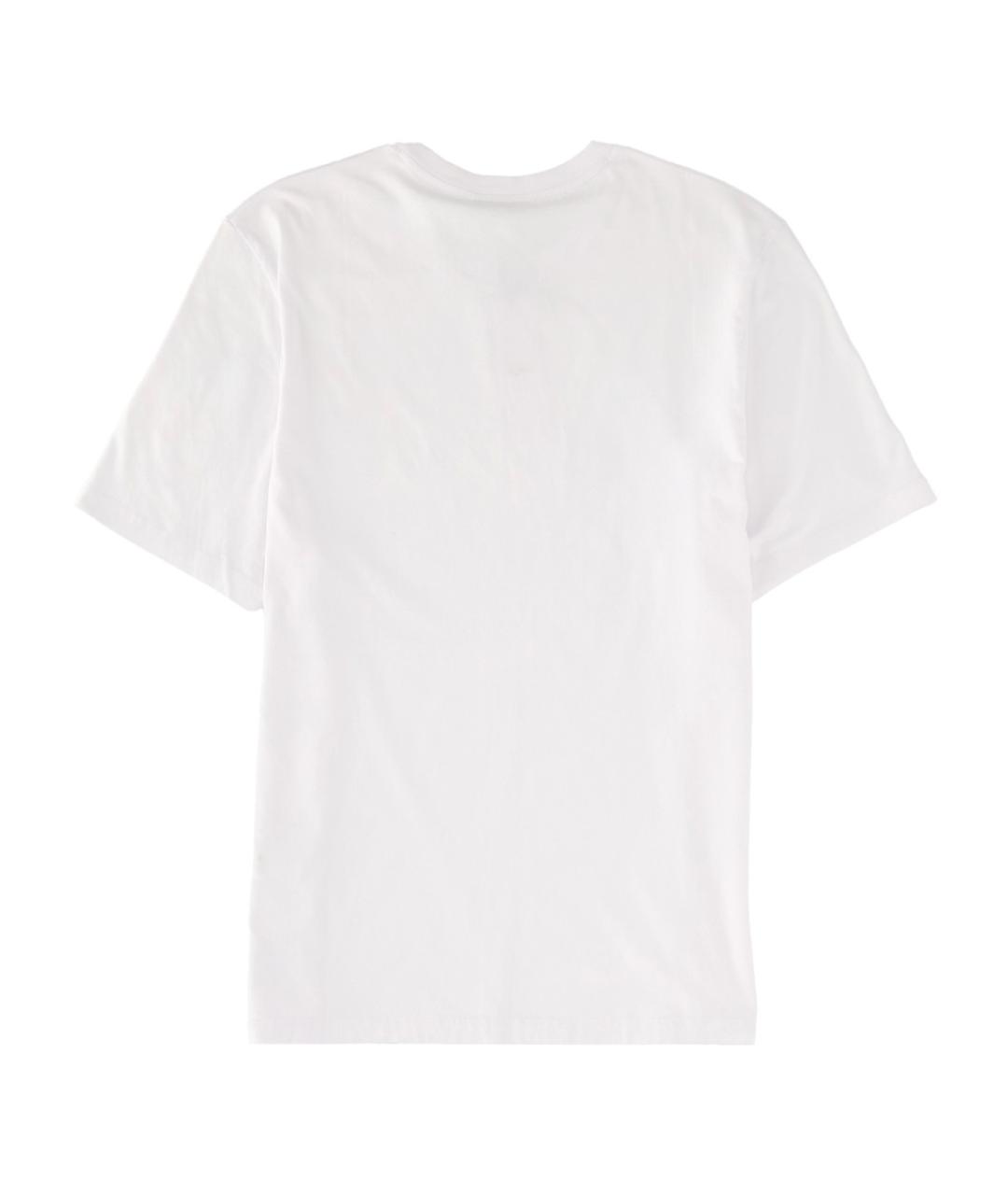 MAISON KITSUNE Белая хлопковая футболка, фото 4