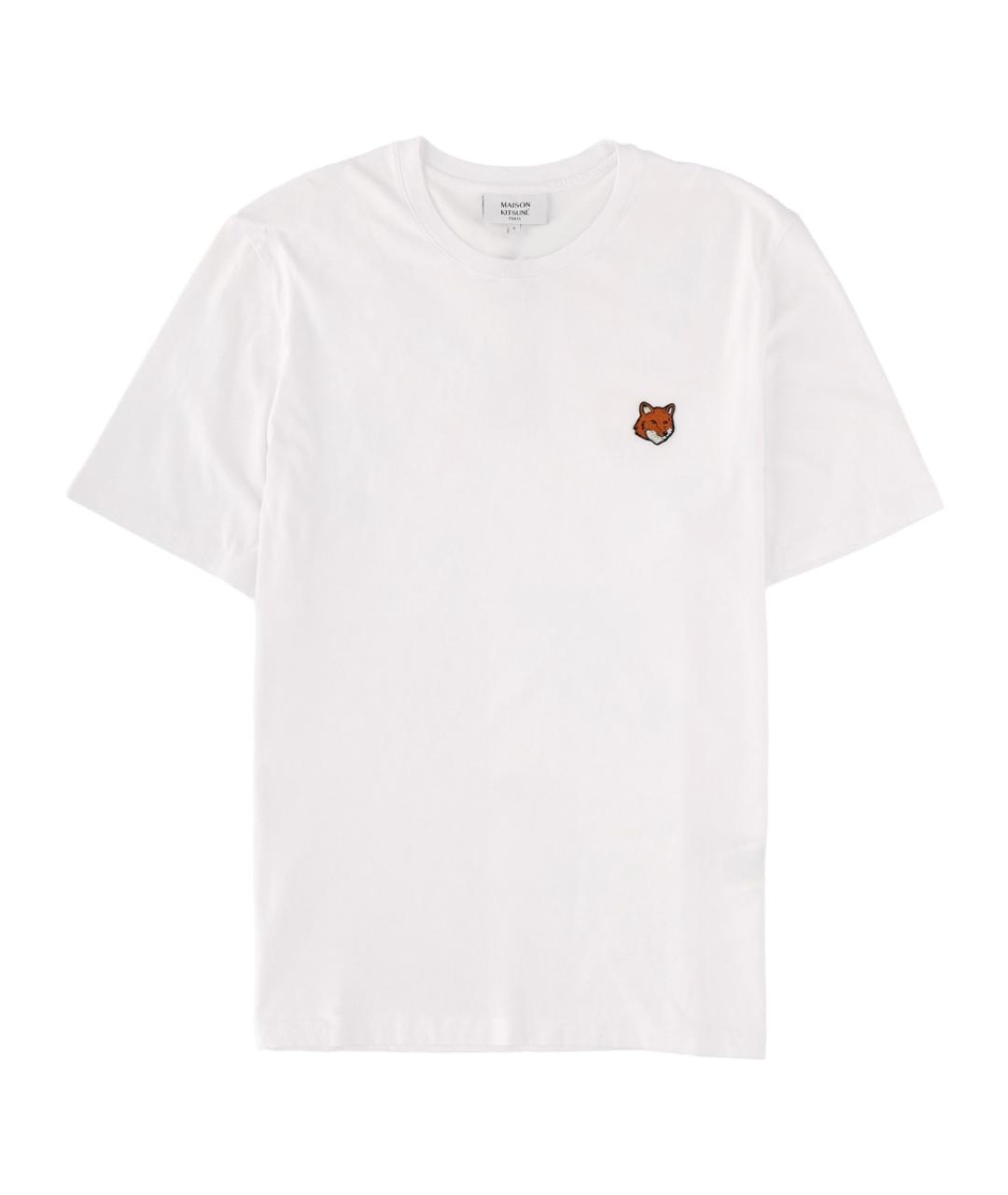 MAISON KITSUNE Белая хлопковая футболка, фото 2
