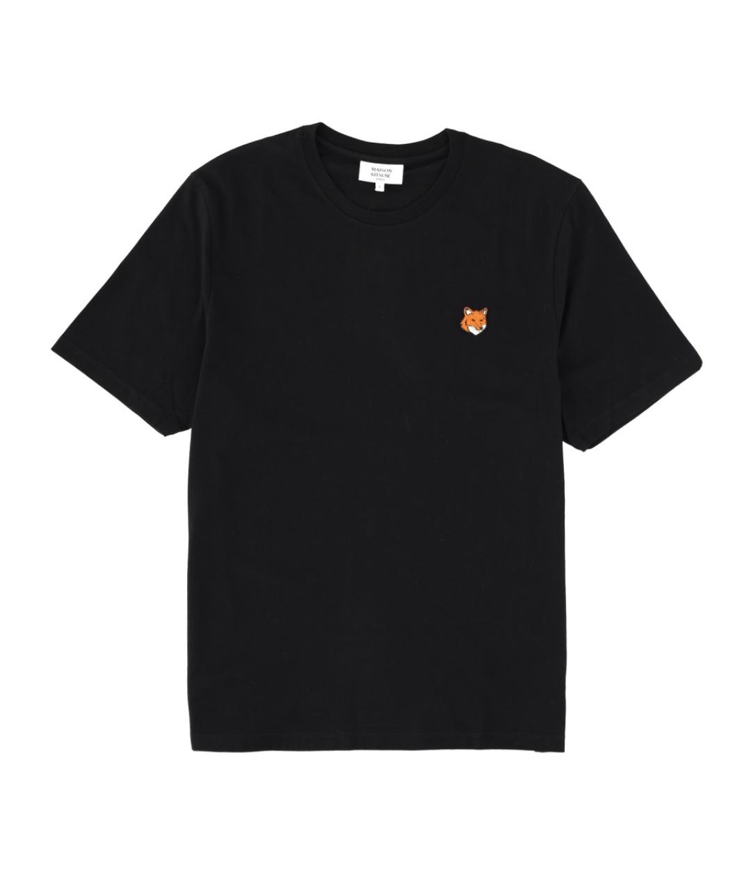 MAISON KITSUNE Черная хлопковая футболка, фото 1