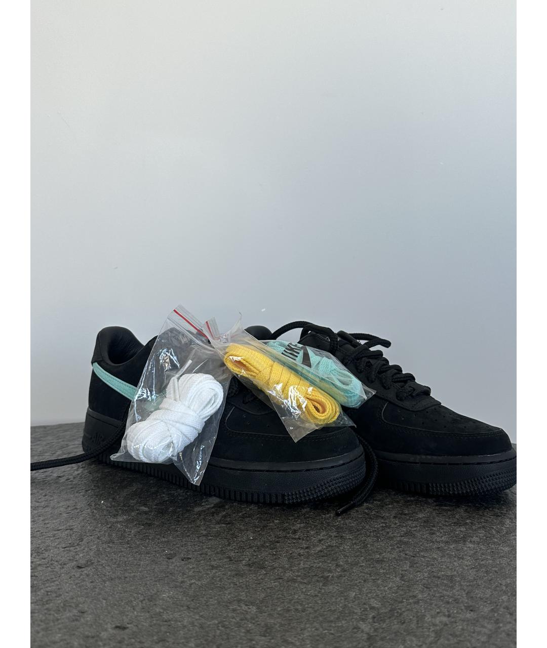 TIFFANY&CO Черные кожаные низкие кроссовки / кеды, фото 6