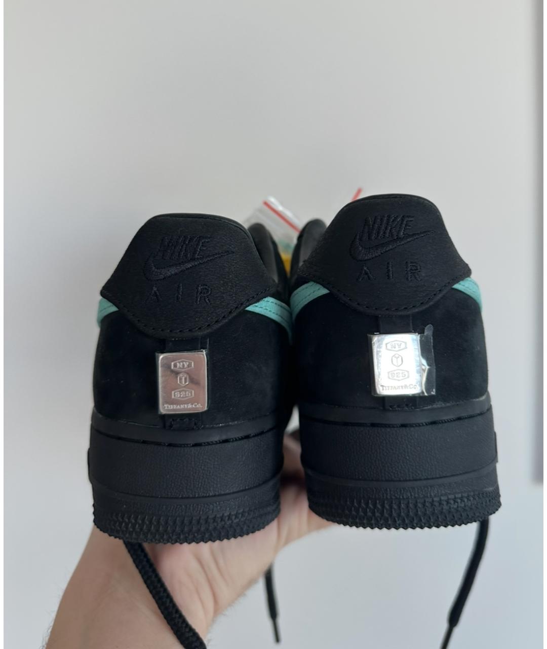 TIFFANY&CO Черные кожаные низкие кроссовки / кеды, фото 4