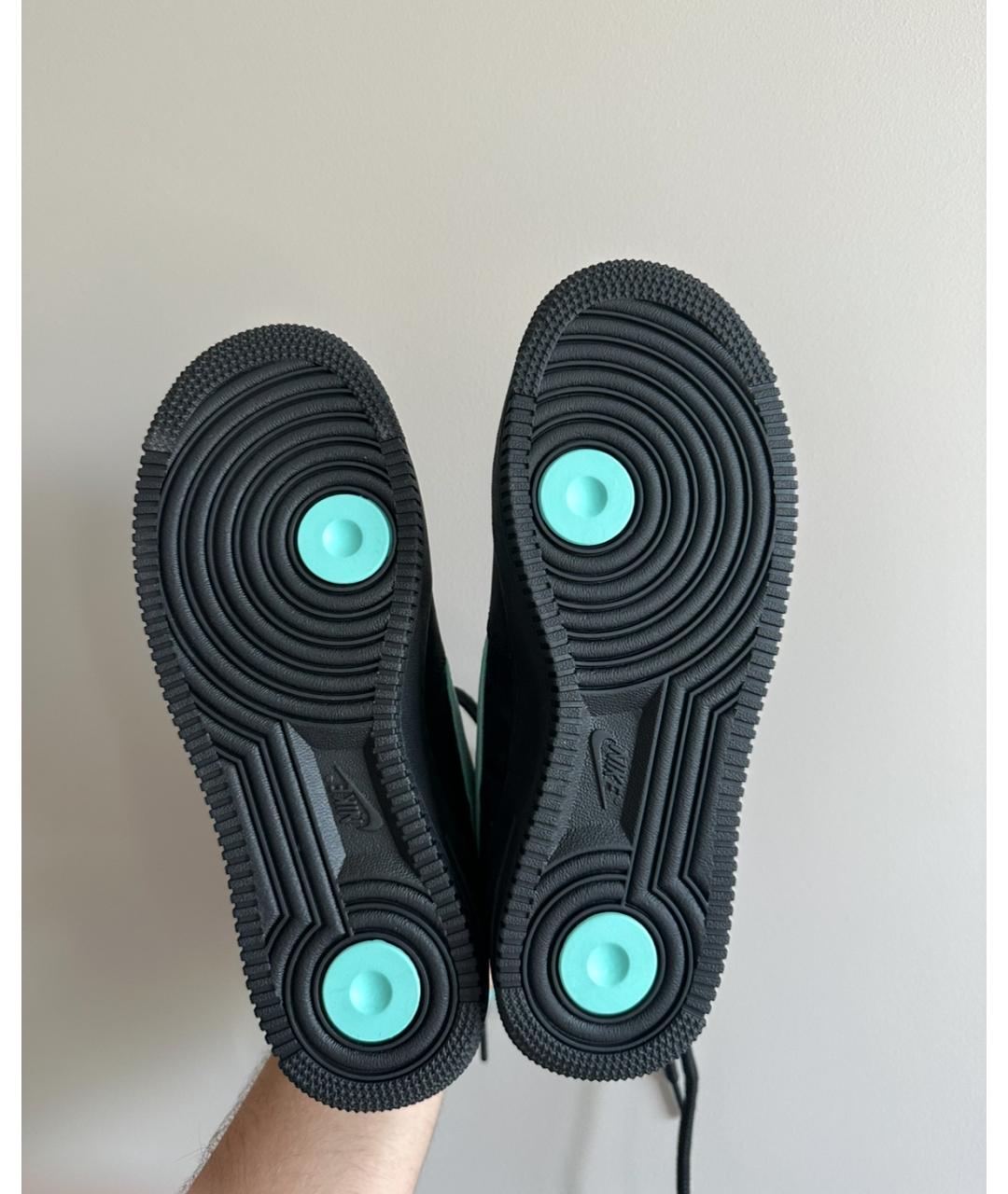 TIFFANY&CO Черные кожаные низкие кроссовки / кеды, фото 5