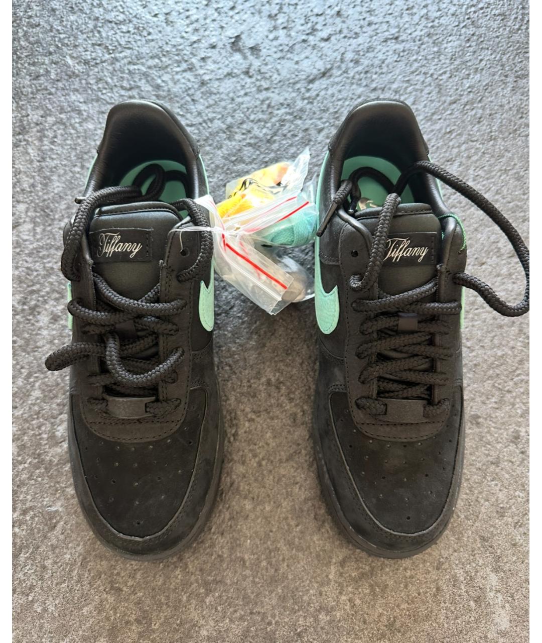 TIFFANY&CO Черные кожаные низкие кроссовки / кеды, фото 2