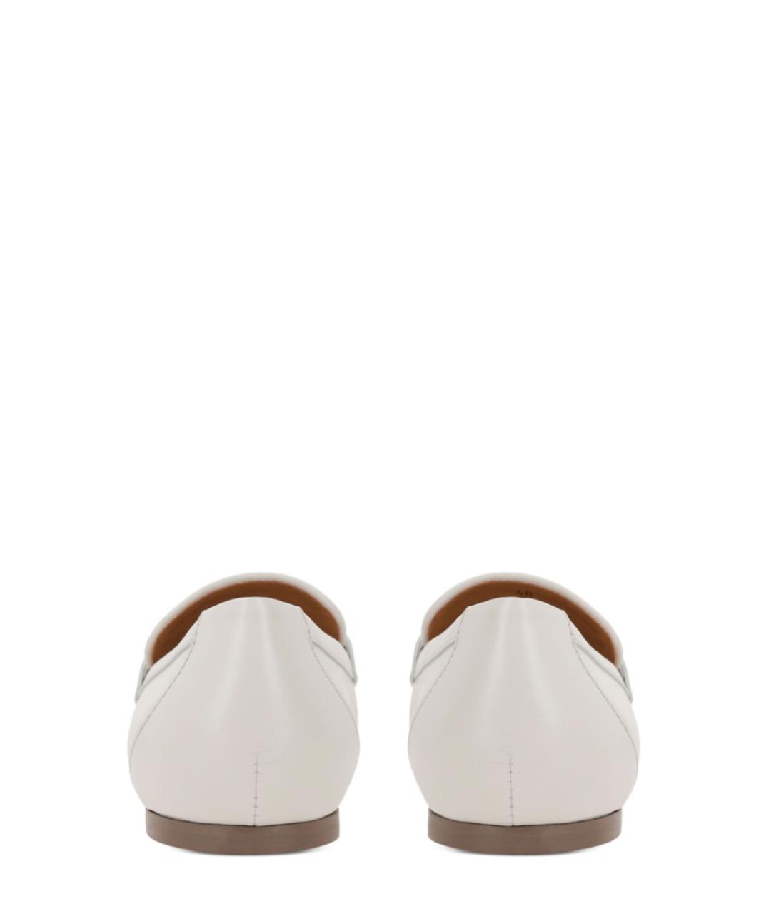 TOD'S Белые кожаные лоферы, фото 3