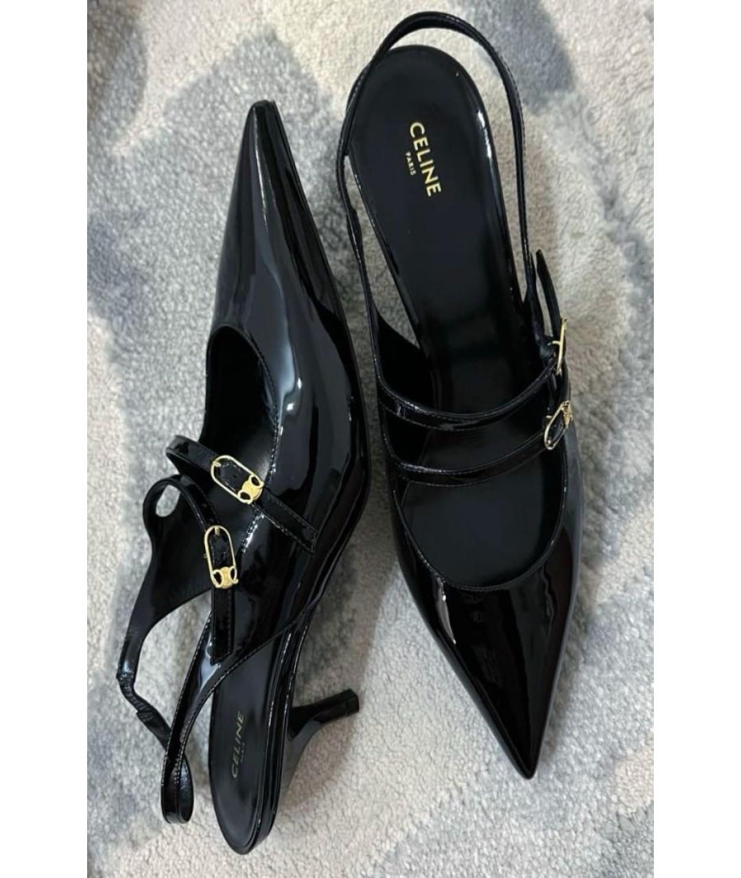CELINE Черные кожаные туфли, фото 2