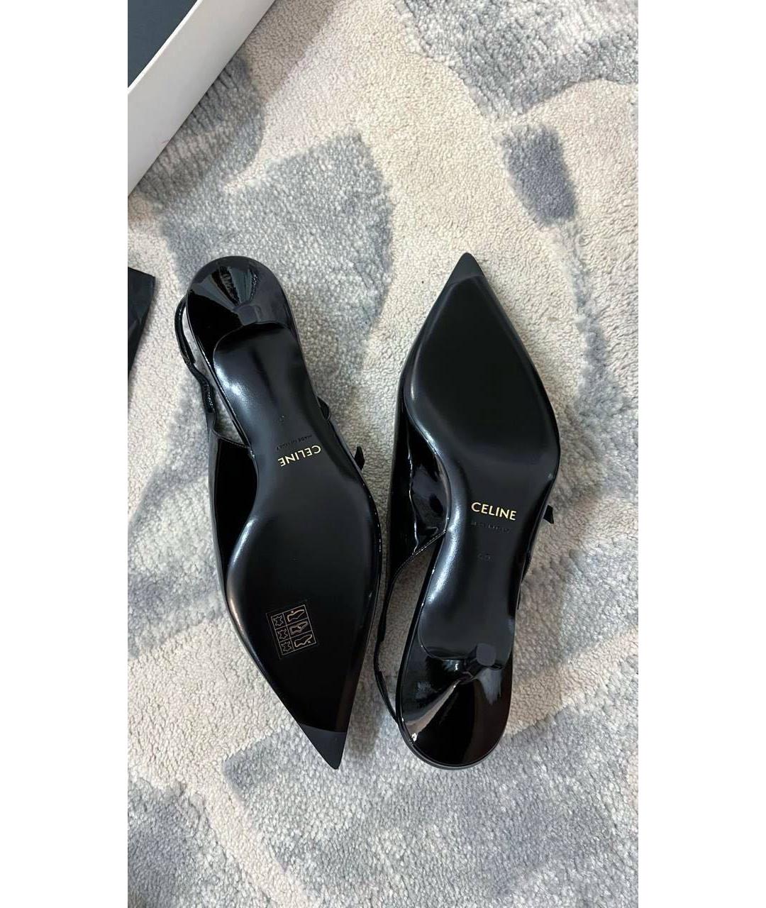 CELINE Черные кожаные туфли, фото 8