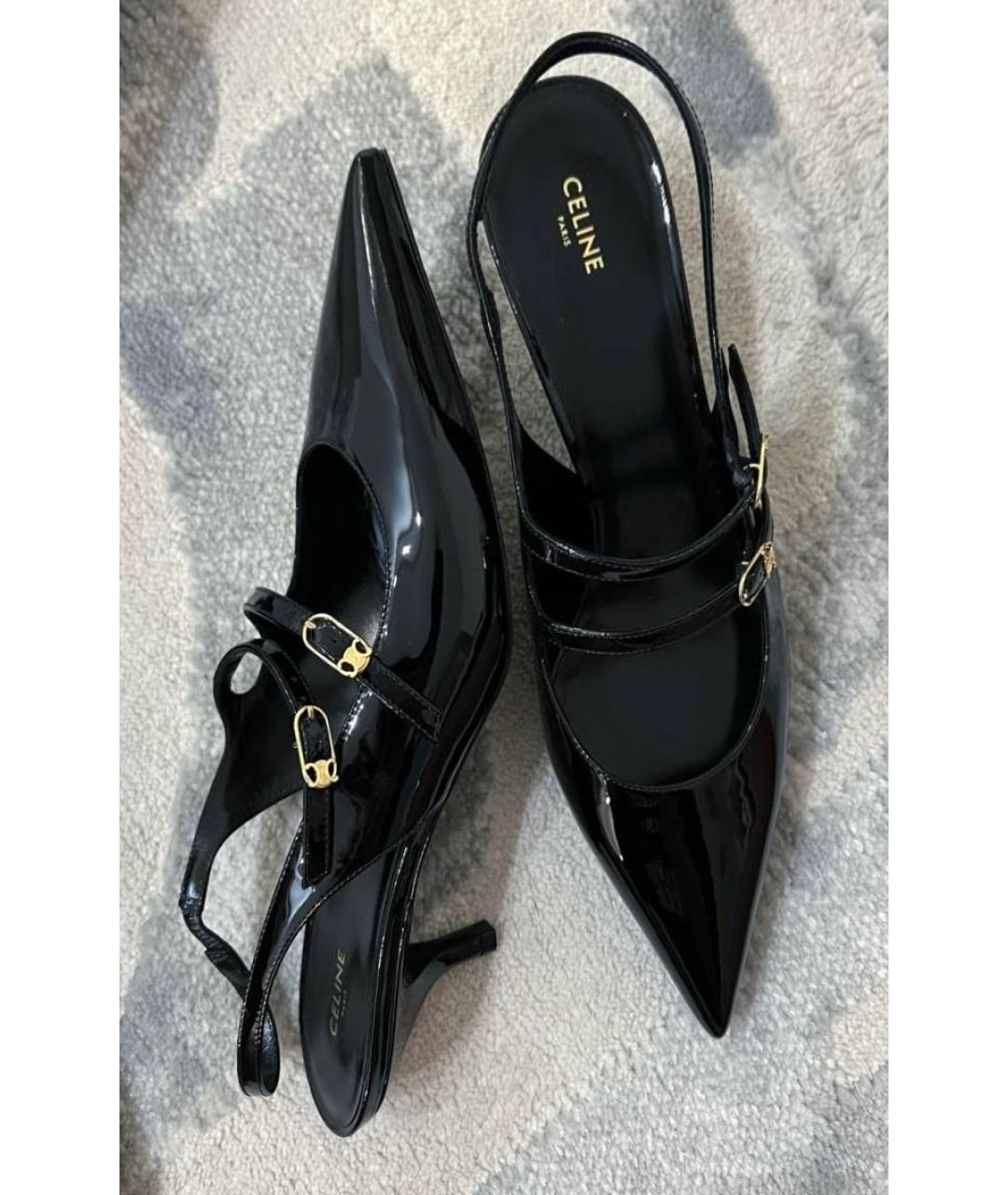 CELINE Черные кожаные туфли, фото 7