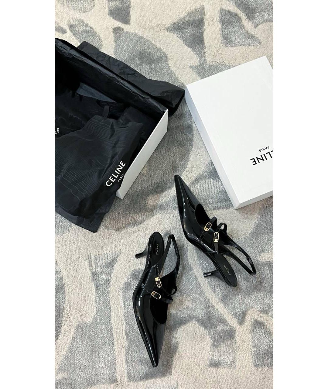 CELINE Черные кожаные туфли, фото 5