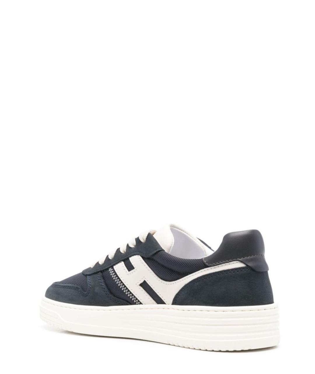HOGAN Синие кожаные низкие кроссовки / кеды, фото 3