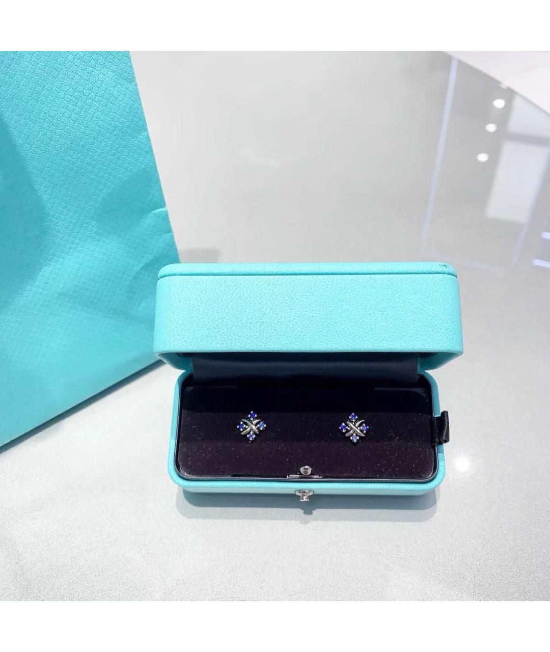 TIFFANY&CO Белые платиновые серьги, фото 2