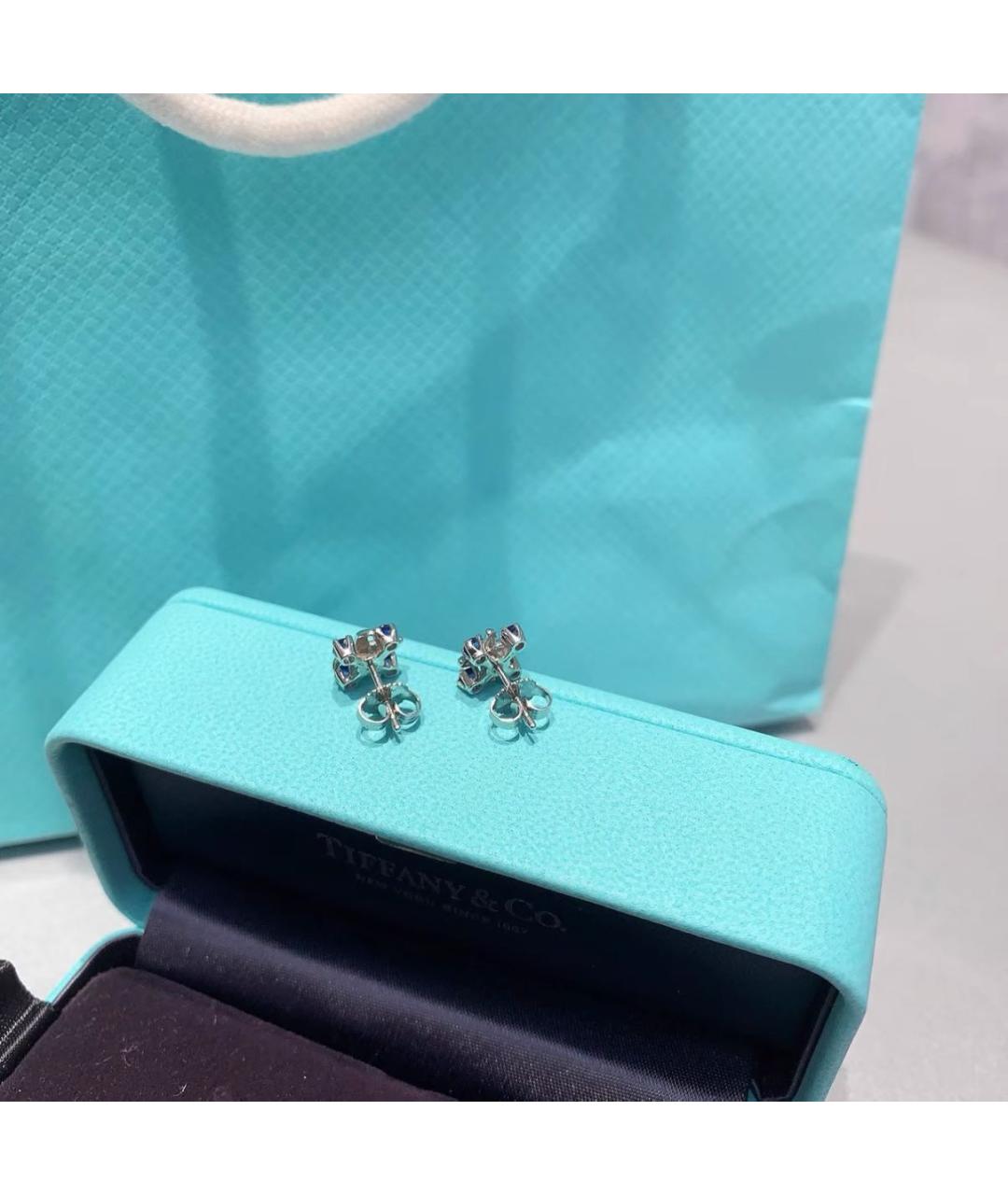 TIFFANY&CO Белые платиновые серьги, фото 6