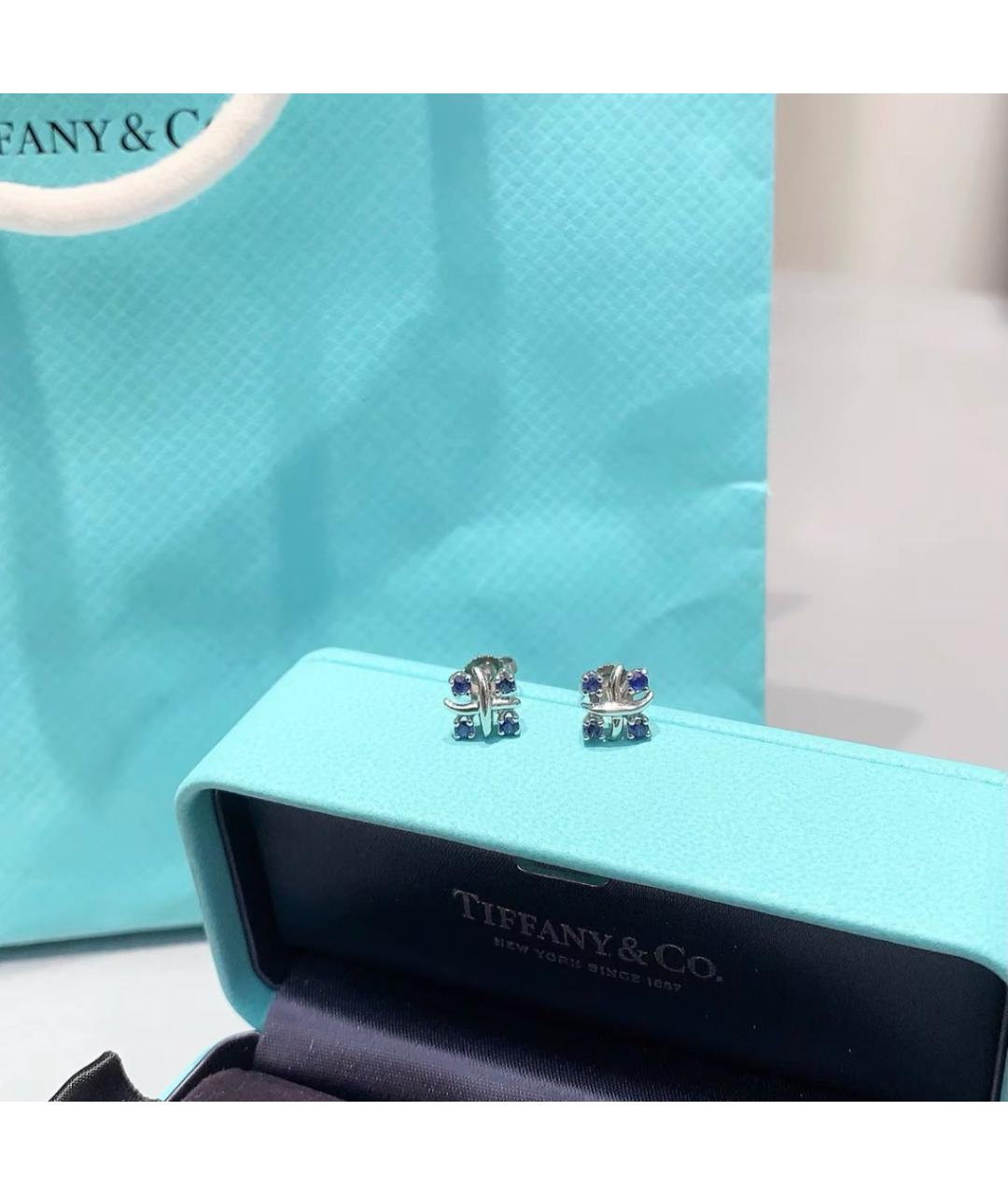 TIFFANY&CO Белые платиновые серьги, фото 4