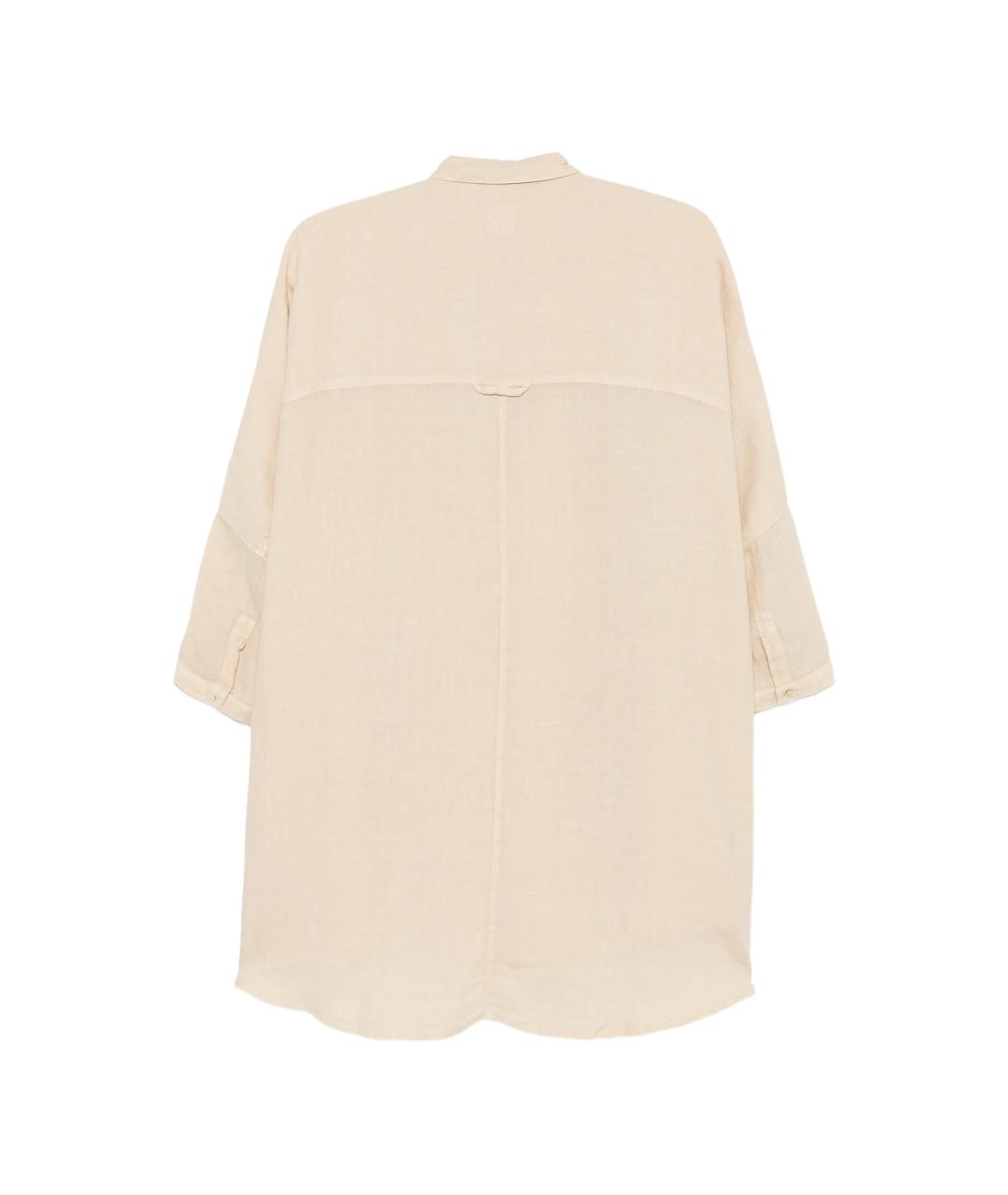 120% LINO Бежевая льняная рубашка, фото 2